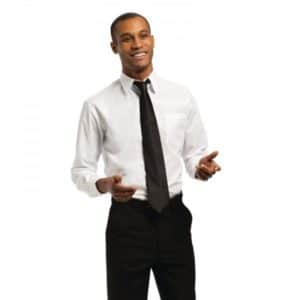 Chemise unisexe Uniform Works manches longues, blanche