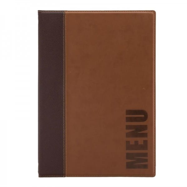 Protège-Menu Simili Cuir Securit Gamme Tendance A5 - 1 Double Insert Inclus (4 Pages)