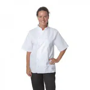 Veste chef Whites Boston manches courtes blanche