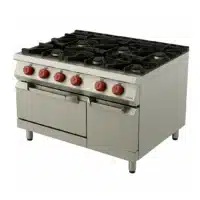 Cuisinière à gaz professionnelle 6 brûleurs