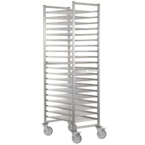 Chariot a grille, en acier inoxydable, 20 niveaux GN 1/1 de 75 mm
