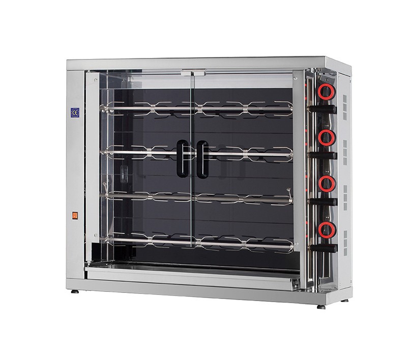 Rôtissoire électrique vitrocéramique 420 EKO-V 4 broches 20/24 poulets