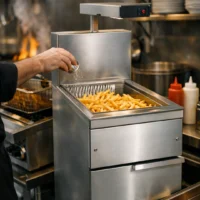 Bac de salage et option friteuse avec bac égouttoir et salage