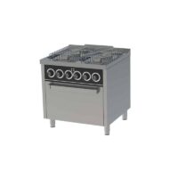 Fourneau à gaz basic 4 feux série 750, avec four électrique GN 2/1