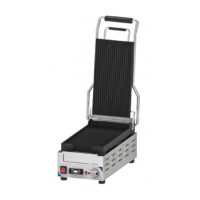 Panini grill, compact premium rainurée - rainurée en inox 2 400 W
