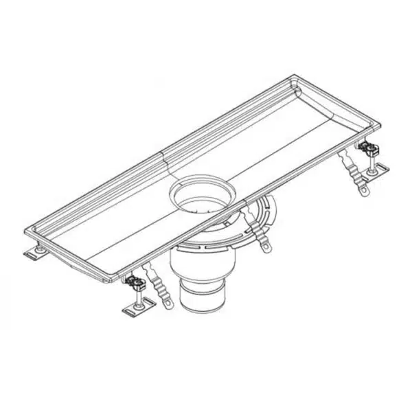 Caniveau De Sol Inox Pour Cuisine Professionnelle - Sortie Verticale 50mm, Siphon Amovible - Plusieurs Dimensions