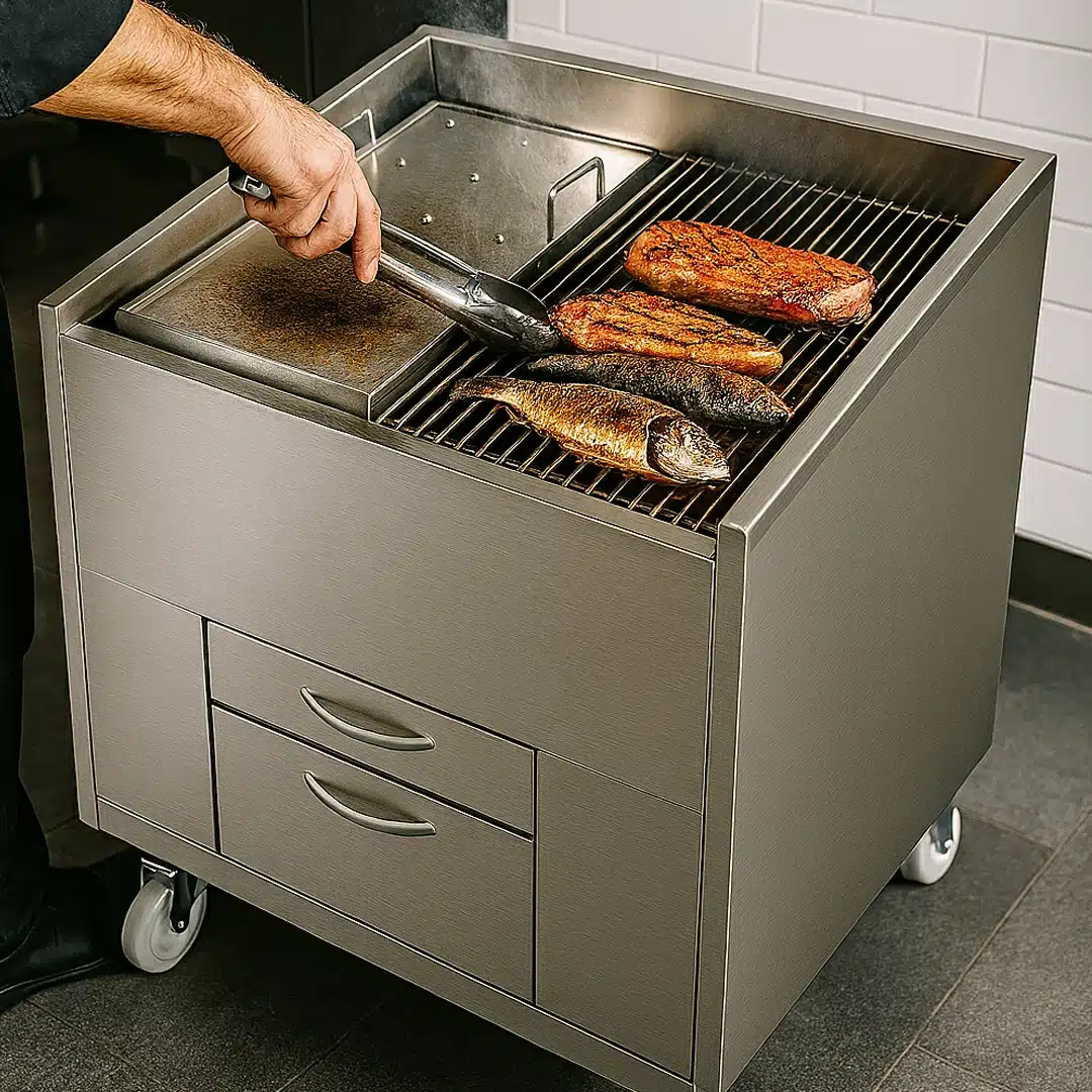 Churrasco professionnel moitié Grille, moitié Plancha