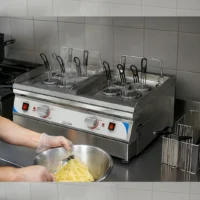 Cuiseur à Pâtes Professionnel 2 x 9 Litres en Acier Inoxydable