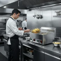 Cuiseur à pâtes électrique double en inox 6 kW