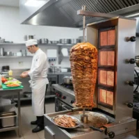 Doner grill à gaz en inox 80 Kg/jour 12 kW