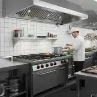 Fourneau à gaz professionnel 6 feux avec four électrique GN 2/1 et placard