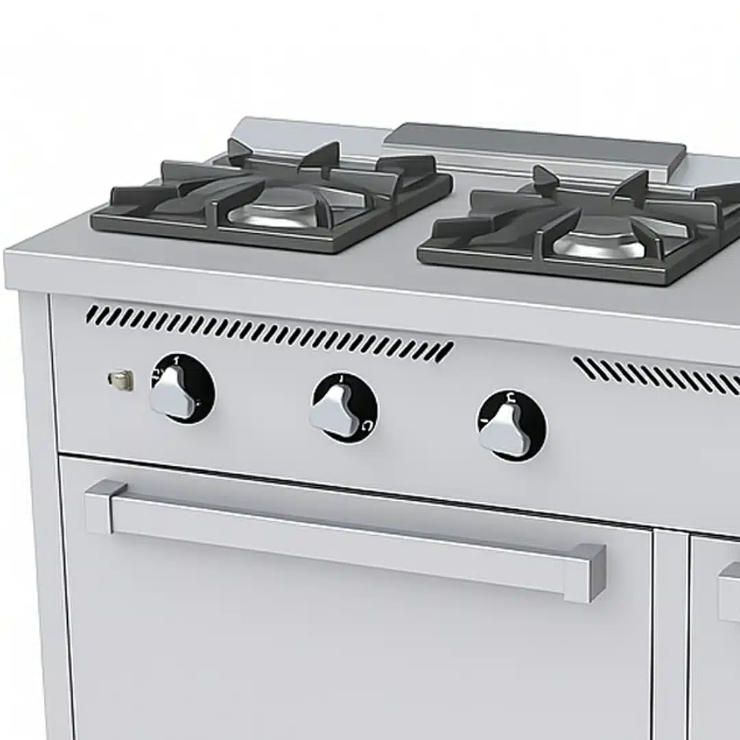 Fourneau à gaz classique 3 feux avec four