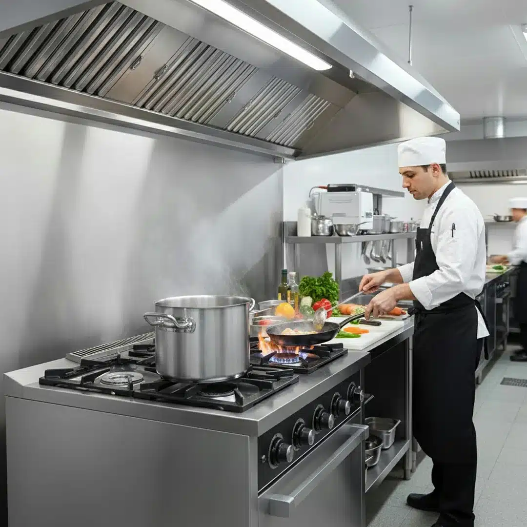 Fourneau à gaz classique 4 feux avec four à gaz GN 2/1