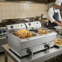 Friteuse Électrique Sur Table Professionnelle 2 Paniers