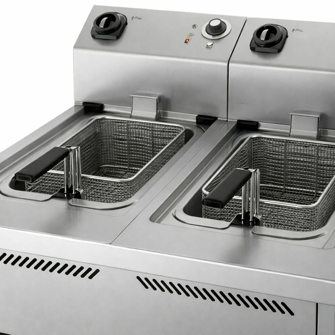 Friteuse électrique, 15 L + 15 L, triphasée, 6 + 6 Kw
