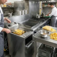 Friteuse électrique 15 L triphasée 6 kW série 750 sur placard