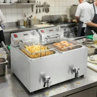 Friteuse double - 2 X 8 L 2,9 kW avec minuterie