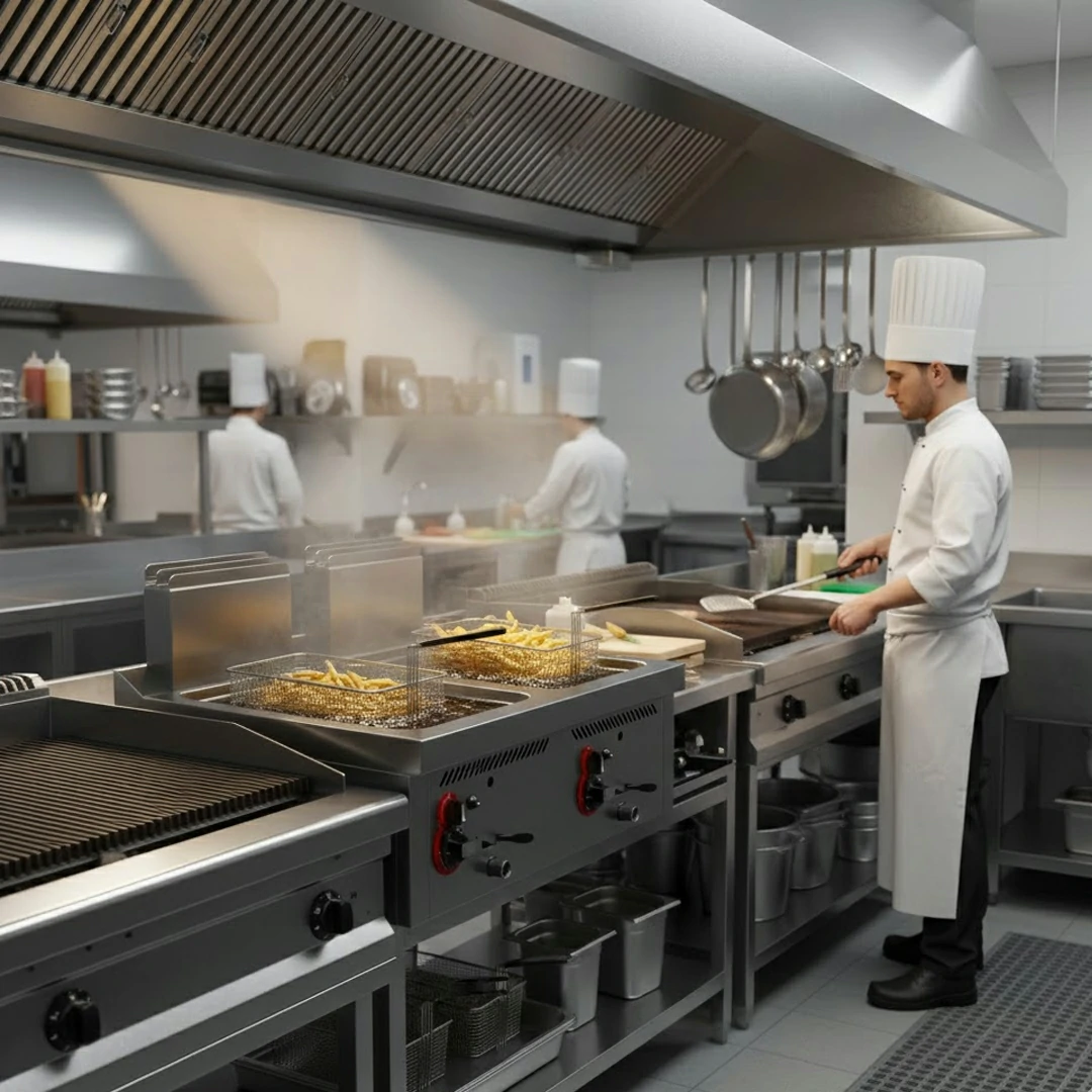 Friteuse à gaz, 8L + 8 L, série 600, à poser