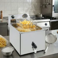Friteuse de table électrique avec vidange simple turbo inox 10 L