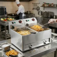 Friteuse de table électrique professionnelle 2 x 3 kW