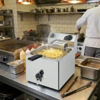 Friteuse de table électrique avec vidange simple inox 8 L
