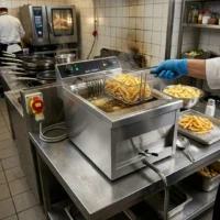 Friteuse de Table Électrique Mono 400 V avec Vidange