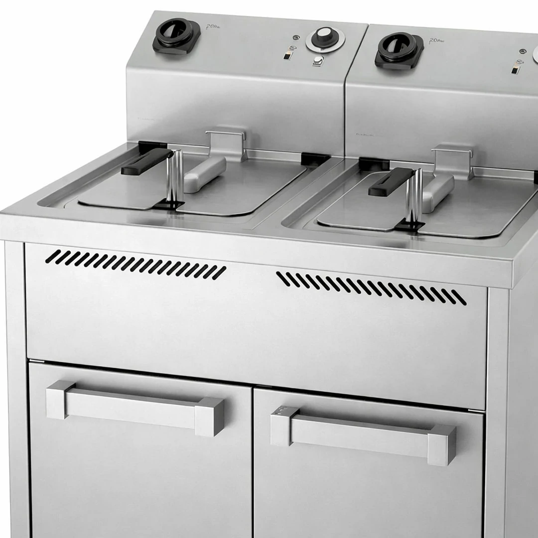 Friteuse électrique 15 L + 15 L triphasée 9 + 9 kW