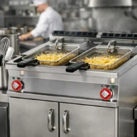 Friteuse électrique 2 x 18 L sur meuble ouvert 31.8 kW triphasé