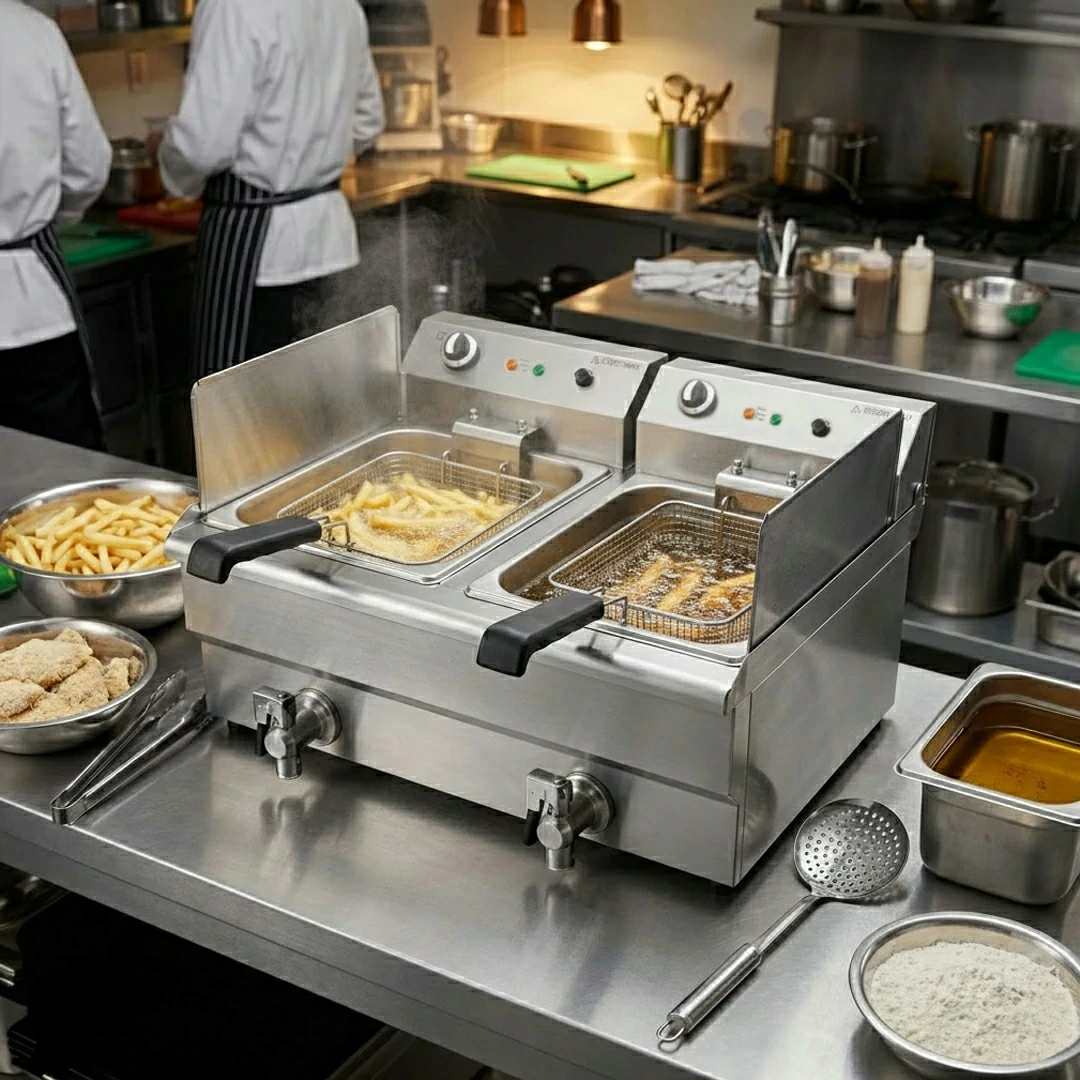 Friteuse électrique sur table 3+3 kW 10+10 litres