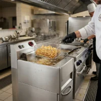 Friteuse sur Coffre Électrique Professionnelle en Inox