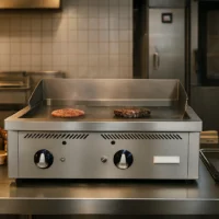 Fry-top à gaz série 750 revêtement chromé L 800 mm, à poser