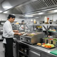 Fry-top à gaz série 600 revêtement chromé L 800 mm, à poser