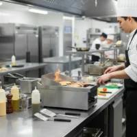 Fry-top à gaz série 750 acier rectifié L 400 mm, à poser