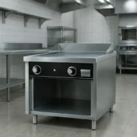 Fry-top à gaz série 900 en acier rectifié L 800 mm sur placard