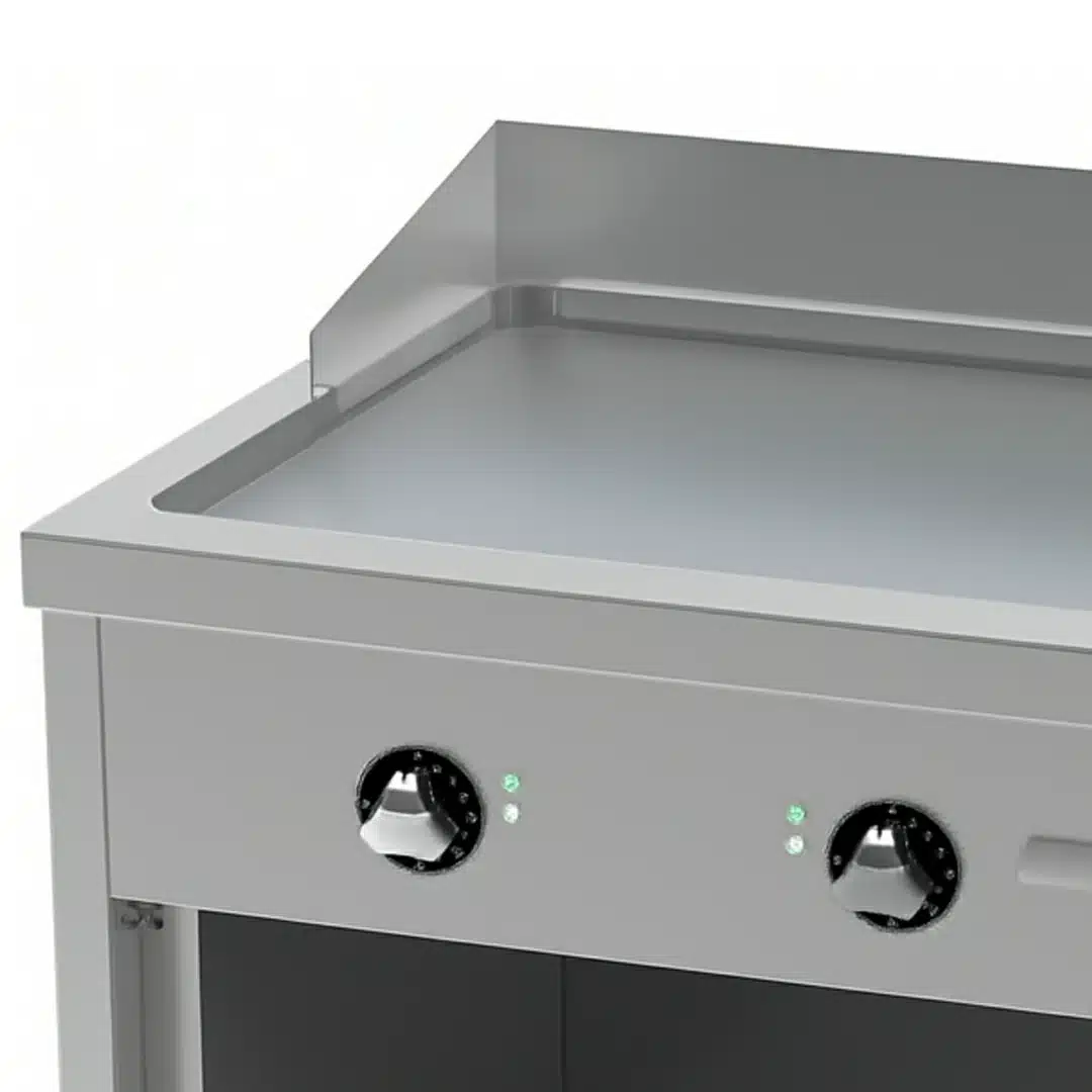 Fry-top électrique en acier rectifié L 800 mm