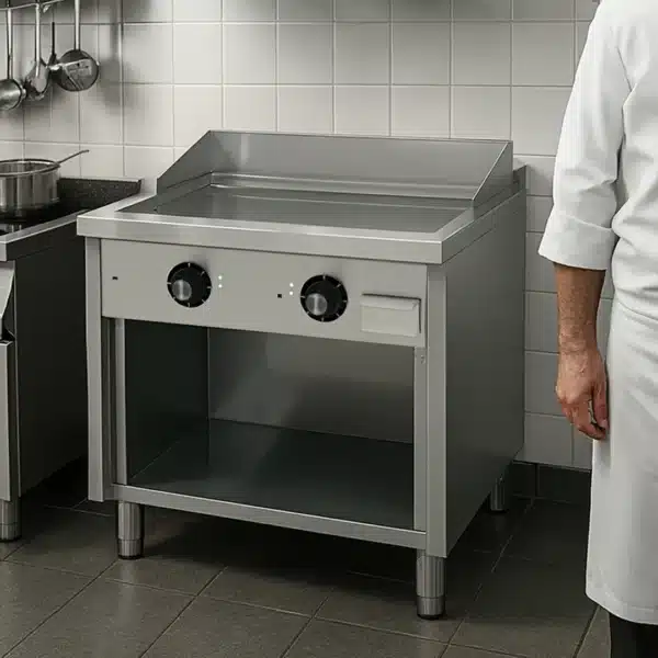 Fry-top électrique avec revêtement chromé