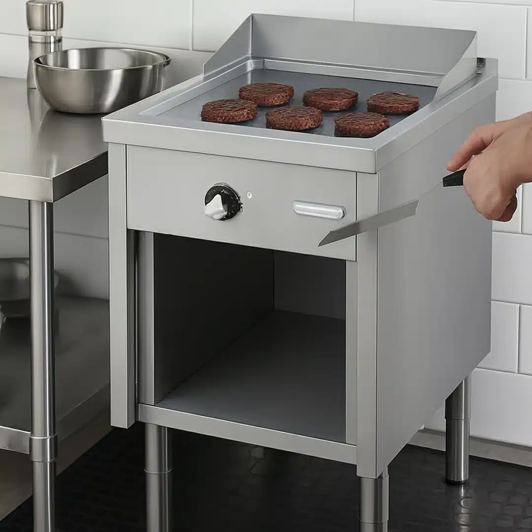 Fry-top électrique en acier, série 600 sur placard