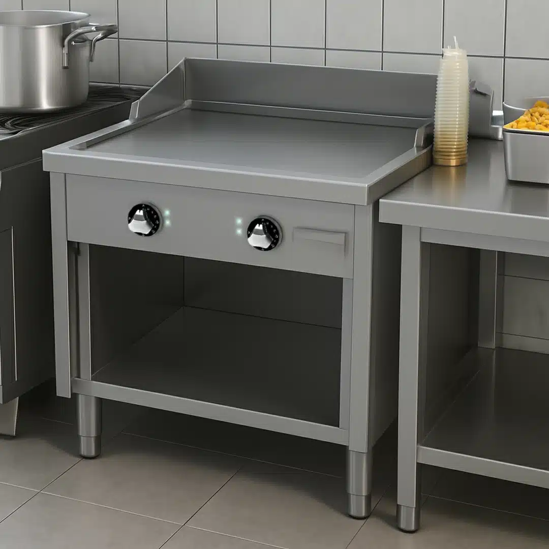 Fry-top électrique série 750 acier rectifié L 800 mm