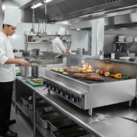 Grill charcoal à gaz pour comptoir largeur 1220 mm