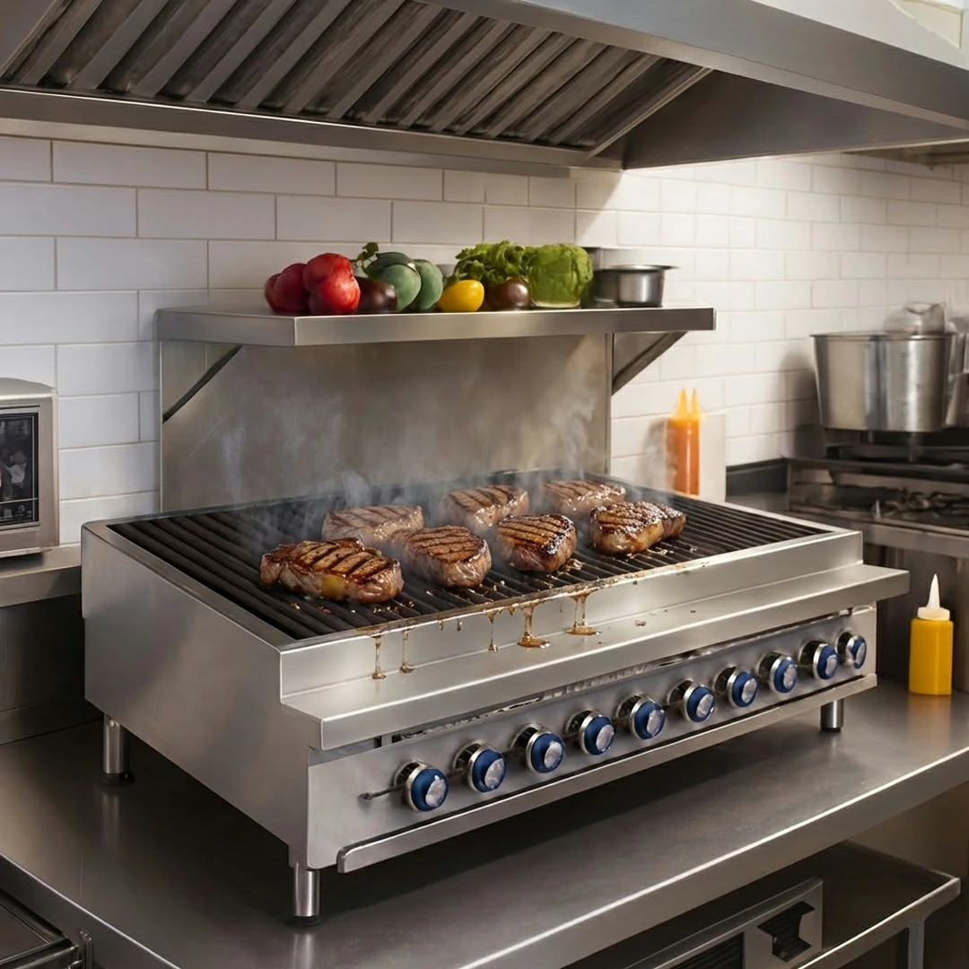 Grill Charcoal à Gaz Professionnel pour Comptoir