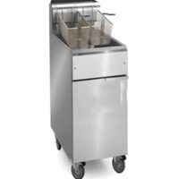 Friteuse à gaz chauffe indirecte 22L + Relevage automatique des paniers et programmateur electronique