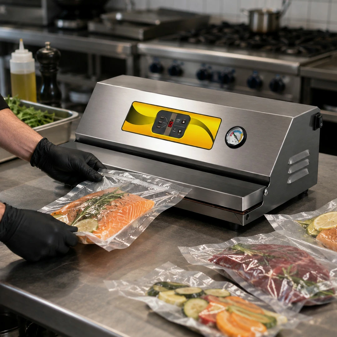 Machine sous vide semi-automatique avec aspiration externe
