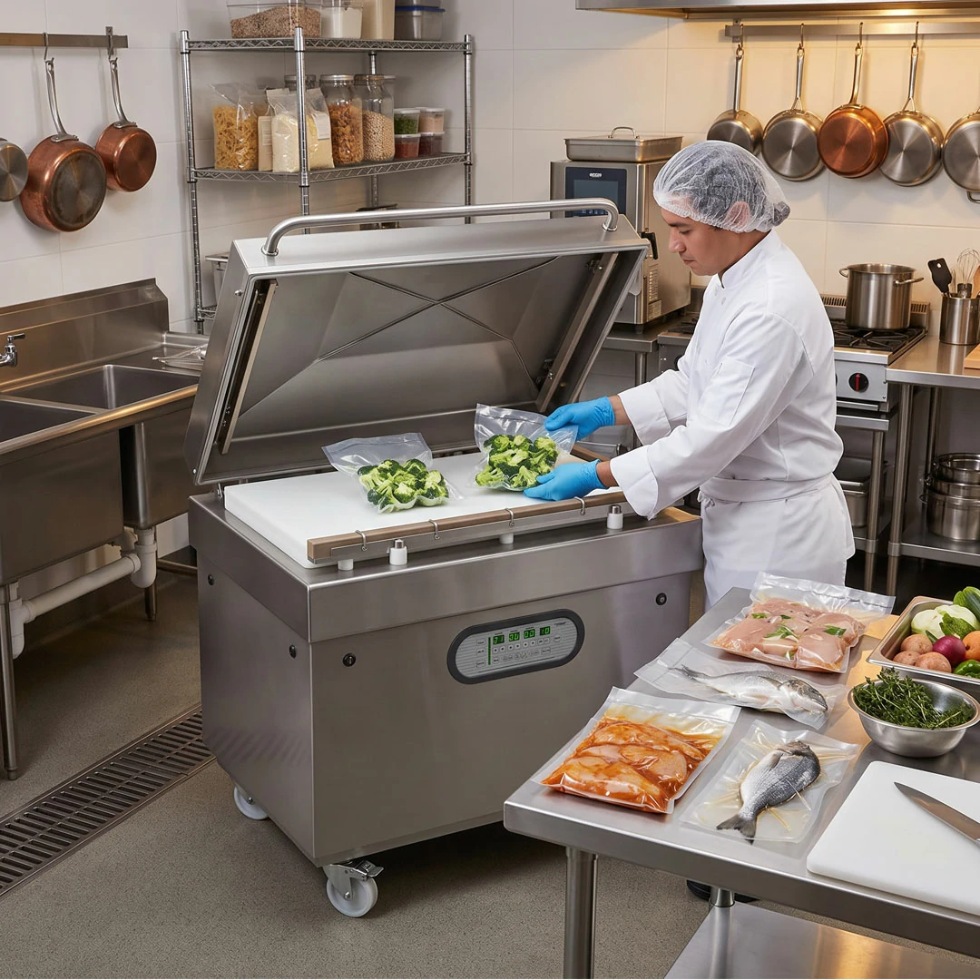 Machine à emballer sous vide industrielle TITAN F1000L250