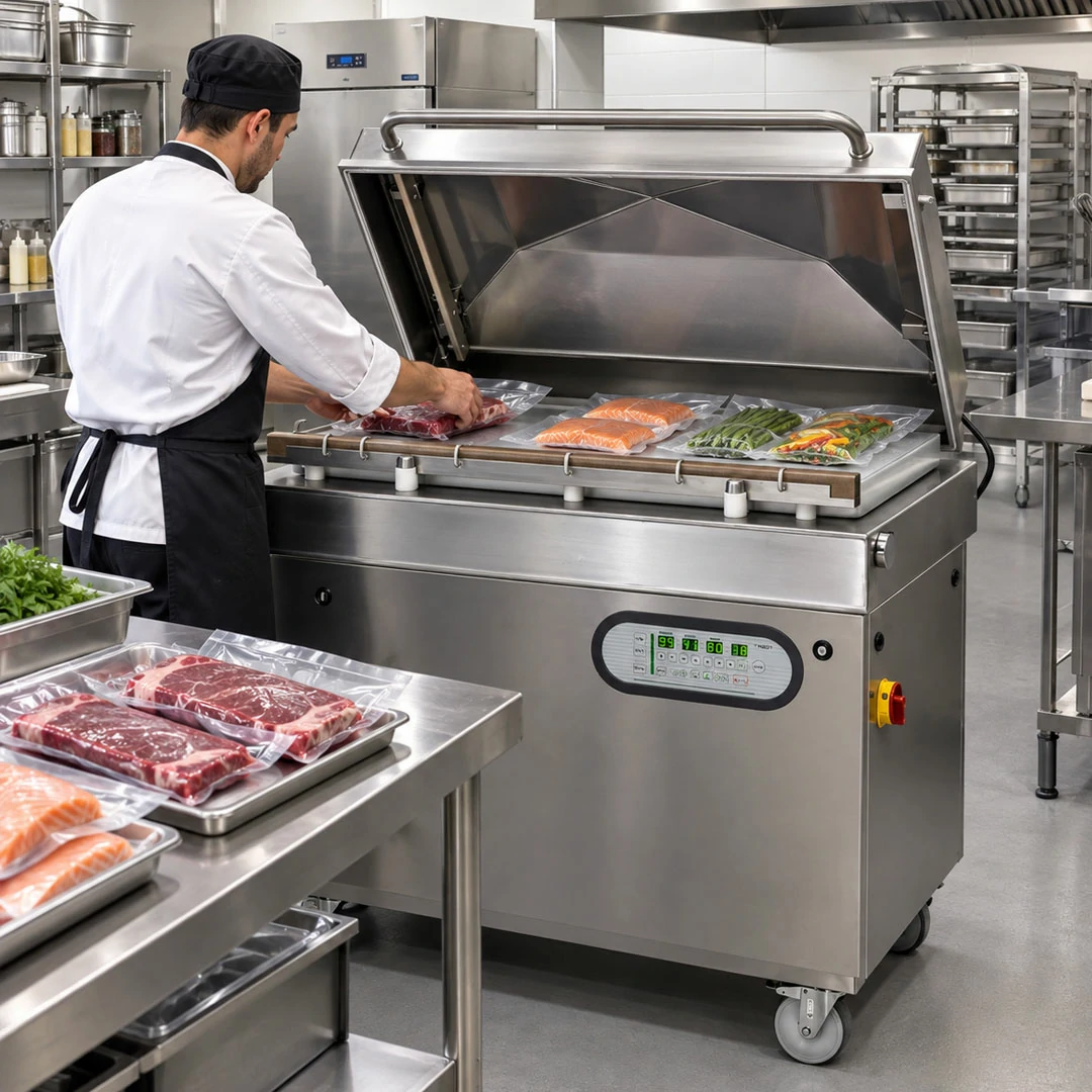 Machine à emballer sous vide industrielle TITAN F1000XLD250