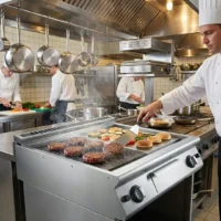 Plancha gaz plaque 2/3 lisse 1/3 rainurée chromée GM70/80 FTRG