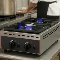 Réchaud gaz 2 feux profondeur 700 mm