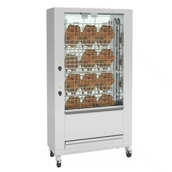 Rôtissoire Électrique Tout Inox avec 9 Broches Amovibles