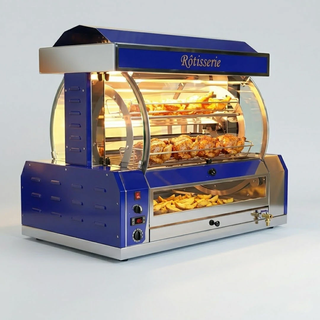 Rôtissoire professionnelle à balancelle bleu