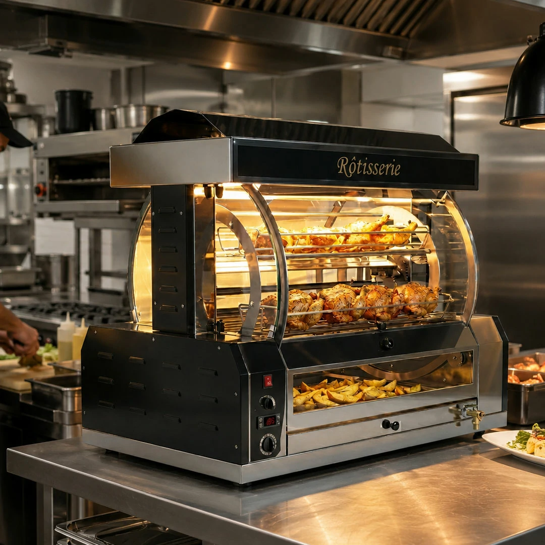 Rôtissoire professionnelle à balancelle COSMOS en inox - Parfait pour les restaurants – Image 5