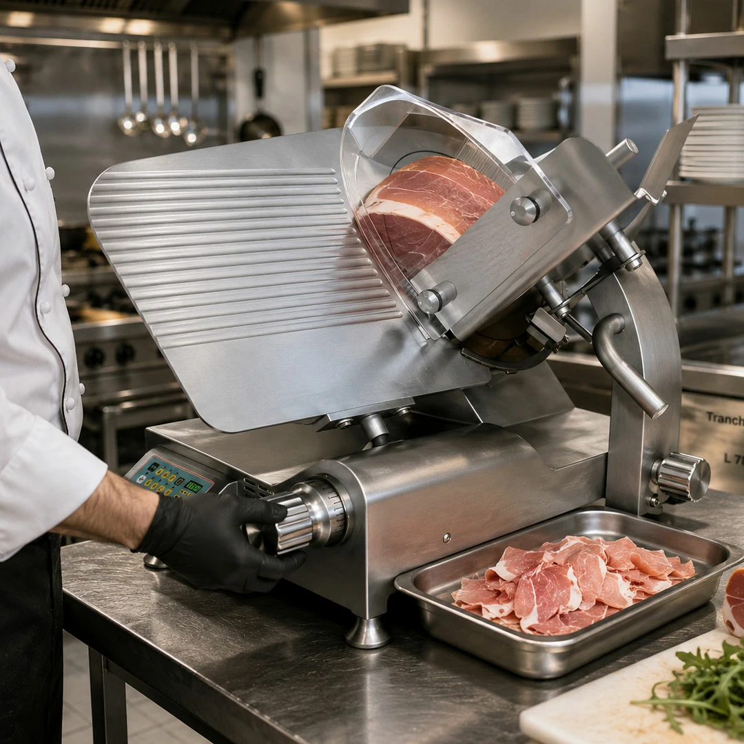 Trancheur à pignon automatique en inox aisi 304 modèle AF 350 GRA-I